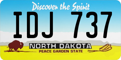 ND license plate IDJ737
