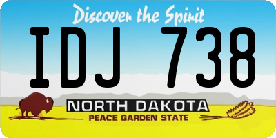 ND license plate IDJ738