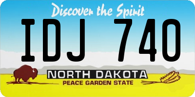 ND license plate IDJ740