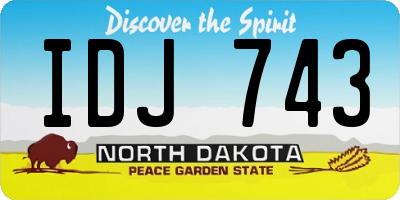 ND license plate IDJ743