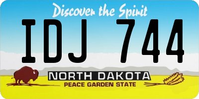 ND license plate IDJ744