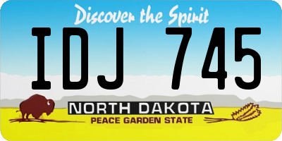 ND license plate IDJ745