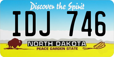 ND license plate IDJ746