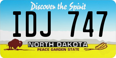 ND license plate IDJ747