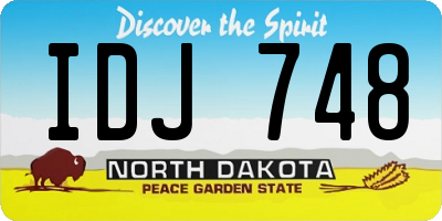 ND license plate IDJ748