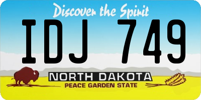 ND license plate IDJ749