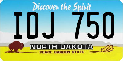 ND license plate IDJ750