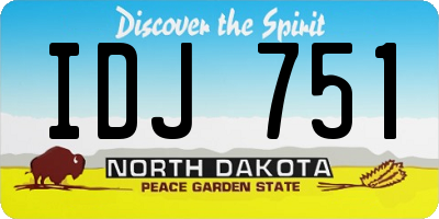 ND license plate IDJ751