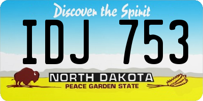 ND license plate IDJ753