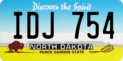 ND license plate IDJ754
