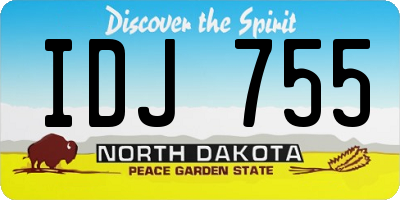 ND license plate IDJ755