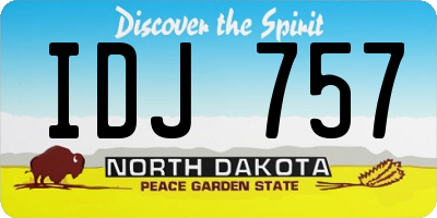 ND license plate IDJ757