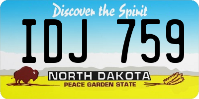 ND license plate IDJ759
