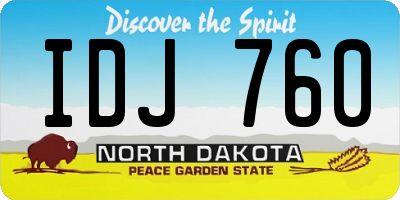 ND license plate IDJ760