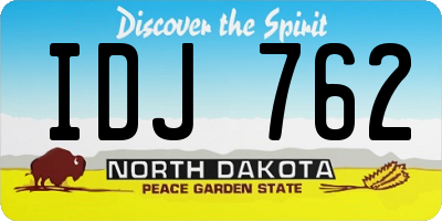 ND license plate IDJ762