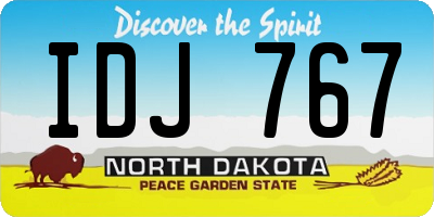 ND license plate IDJ767