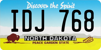 ND license plate IDJ768
