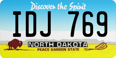 ND license plate IDJ769