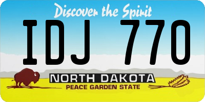 ND license plate IDJ770