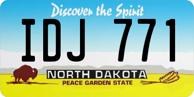 ND license plate IDJ771