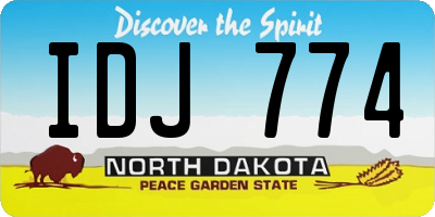 ND license plate IDJ774