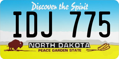 ND license plate IDJ775