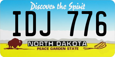 ND license plate IDJ776