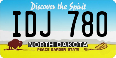 ND license plate IDJ780