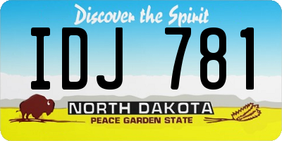 ND license plate IDJ781
