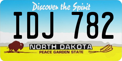 ND license plate IDJ782