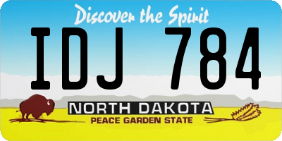 ND license plate IDJ784