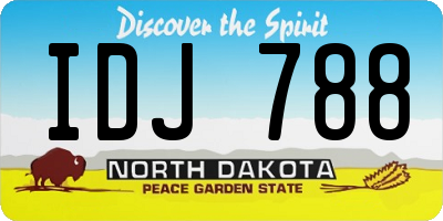 ND license plate IDJ788