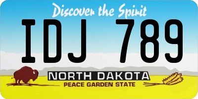 ND license plate IDJ789