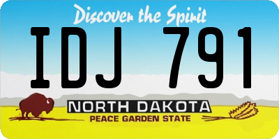 ND license plate IDJ791