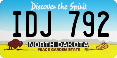 ND license plate IDJ792
