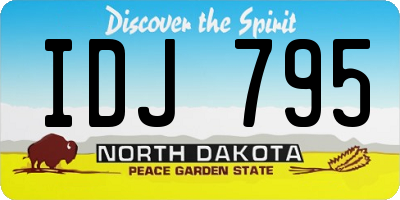 ND license plate IDJ795