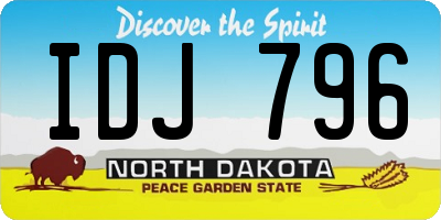 ND license plate IDJ796