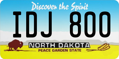 ND license plate IDJ800