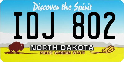 ND license plate IDJ802