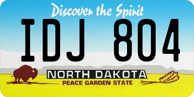 ND license plate IDJ804