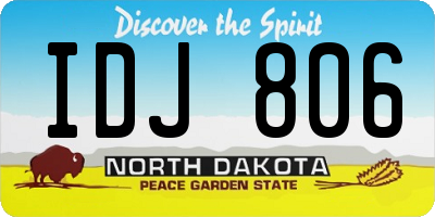 ND license plate IDJ806