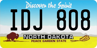 ND license plate IDJ808