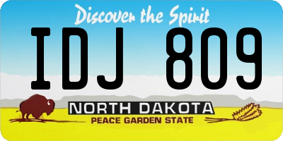 ND license plate IDJ809