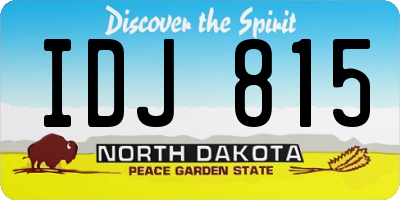 ND license plate IDJ815