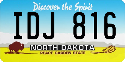 ND license plate IDJ816