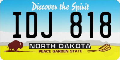 ND license plate IDJ818