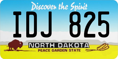 ND license plate IDJ825