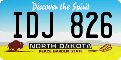 ND license plate IDJ826