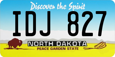 ND license plate IDJ827