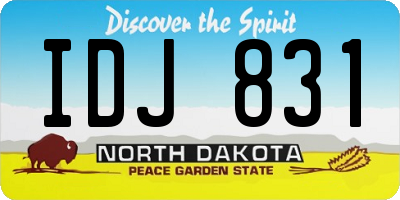 ND license plate IDJ831